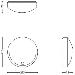Philips 16456/93/16 - LED Kültéri lámpa érzékelővel CAPRICORN LED/6W IP44
