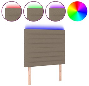 tópszínű szövet LED-es fejtámla 80x5x118/128 cm