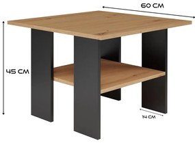 Moderna dohányzóasztal, tölgy-fekete