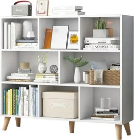 Könyvespolc polcos szekrény 100x24x104cm fehér KW3-100