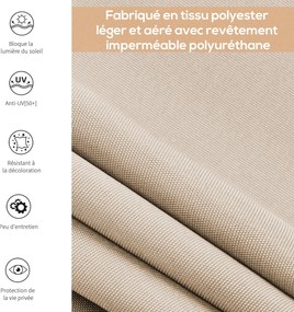Outsunny Kültéri Reluxa 2,5 x 1,6m Retrakciós Függőleges Napernyő Kézi Felfordítással, Alumínium és Poliészter 280g/m² UV50+ Védelemmel, erkélyhez, te
