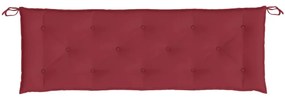 2 db borvörös oxford szövet kerti padpárna 150 x 50 x 7 cm
