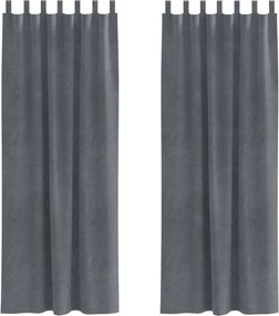 vidaXL Sötétítő függönyök 2 pcs Világosszürke 140 x 260 cm Bársony
