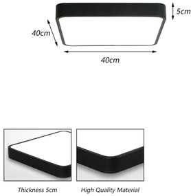 Brilagi - LED mennyezeti lámpa POOL SQUARE LED/36W/230V 3000/4500/6000K 40x40 cm fekete