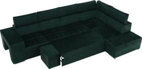 Ülőgarnitúra, smaragdzöld, jobbos, MALAGA BIG