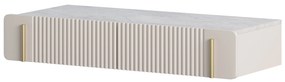 Malmi 100 cm-es függő fésülködőasztal fiókokkal - kasmír / crema bianca / arany