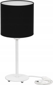Asztali Éjjeli Lámpa Lámpaernyővel Fehér Fekete Hálószoba Lámpabúra 20 CM