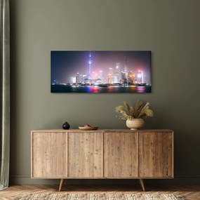 Éjszakai Shanghai képe (120x50 cm)