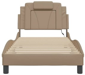 cappuccino színű ágykeret Viana LED-ekkel matrac nélkül 90x190 cm