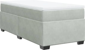 vidaXL világosszürke bársony rugós ágy matraccal 100 x 200 cm
