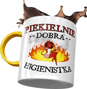 Sárga Bögre Higiénikusoknak Pokolian Jó Nyomtatott Fotóval