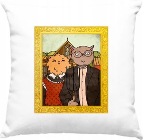 Vicces művészet párna Mem 3 fehér