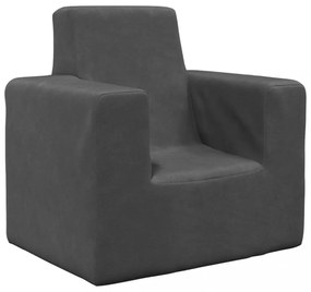 antracitszürke puha plüss gyerekkanapé