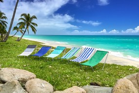 Összecsukható tengerparti napozóágy SAND, zöld