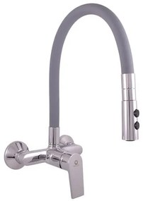 RAV SLEZÁK Colorado mosogató csaptelep szilikon karral 150 mm szürke / króm co102.5/12 CO102.512