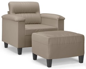 tópszínű mikroszálas szövet kanapéfotel lábtartóval 60 cm