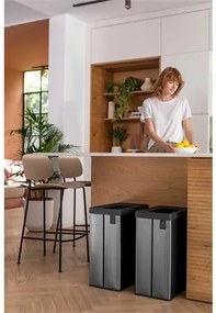 Szelektív hulladékgyűjtő, fedél nélküli, 54 liter, CURVER Verto Recycle, szürke/fekete (UCVER54F)