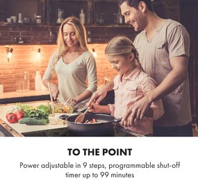 Klarstein Delicatessa 90 Hybrid, beépített indukciós főzőlap, 7400 W, 5 zóna, fekete