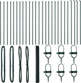 vidaXL Kerítésoszlop Zöld 50 x 1,5 m (13 mm hálós) Acél és PVC