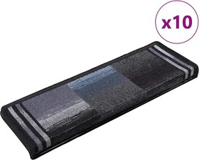 vidaXL 10 db fekete és szürke öntapadó lépcsőszőnyeg 65x21x4 cm