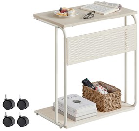 Kis asztal kerekekkel MIREZO 55x33cm, bézs