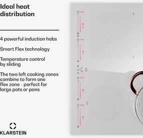 Klarstein Masterzone 60 Hibrid, Indukciós főzőlap, beépített, 4 flex zóna