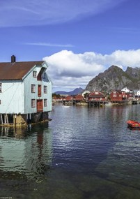 Poszter 21x29,7cm Halászfalu a vízparton 2, Assaf Frank