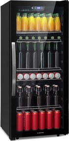 Klarstein Beersafe 7XL, hűtőszekrény, 242 liter, 5 polc, panoráma üvegajtó, rozsdamentes acél