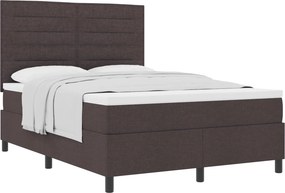 vidaXL Boxrugós ágy matracmal Sötét Barna 140 x 190 cm szövet