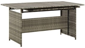 2-részes szürke polyrattan kerti bútorszett párnákkal