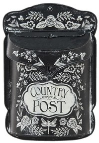 Vintage fém fekete postaláda Country Post