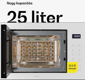 Klarstein Velaire beépített mikrohullámú sütő grillel | 1200 W grill | 850 W mikrohullámú sütő | 60 cm