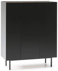 Fekete magas komód tölgyfa dekorral 95x120 cm Arista – Teulat