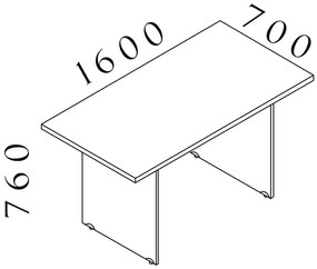 Visio LUX tárgyalóasztal 160 x 70 cm, tölgy