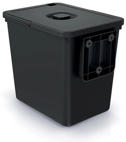 Függesztett szemetes, 23 l, fekete