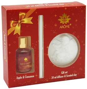 Arome Ajándékcsomag 30 ml-es diffúzorral és  illatos agyaggal, Apple and Cinnamon