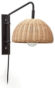 Fekete-natúr színű fali lámpa ø 23 cm Damila – Kave Home