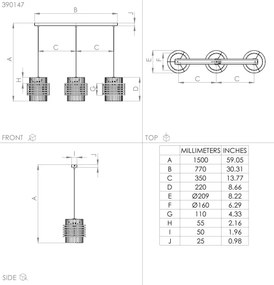 Eglo 390147 - Csillár zsinóron OLTAMAR 3xE27/40W/230V krémes