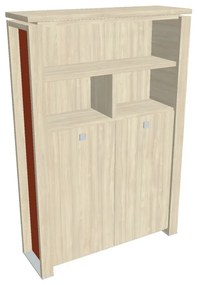 Verno+ S magas gardrób 140 x 46 x 210 cm, polccal, akác / narancs