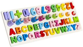 Wooden alphabet and numbers puzzle