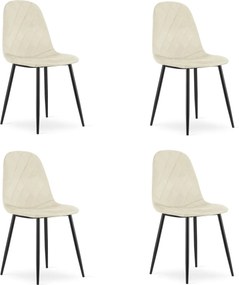 Bézs bársonyszék ASTI fekete lábakkal