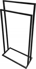 Törölközőtartó állvány fém 2 karos fekete