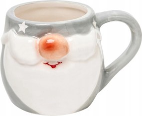 Nagy Kerámia Karácsonyi Bögre Ajándékba 410ml szürke Télapó