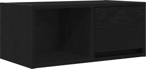 vidaXL fekete tölgy színű szerelt fa TV-szekrény 60x31x25,5 cm