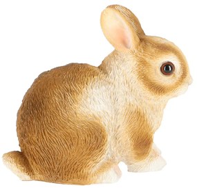 Törpenyúl polyresin szobor, tarka, kültéri és beltéri dekorációs kiegészítő