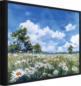 Vászonkép Fekete Keretben Virágmező Természet Nappali Hálószoba 40x30