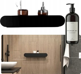 Fürdőszobai Zuhanypolc Fekete Fém Loft Zuhanyzó 38 cm Ajándék