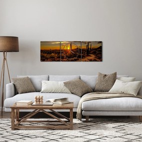 Kép - A nap vége az arizonai sivatagban (órával) (90x30 cm)