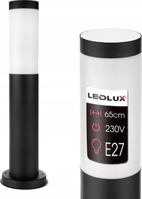 Kerti Lámpa Álló Világítóoszlop LED-hez E27 65cm IP44 Fekete