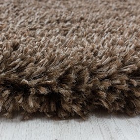 Sötétbarna kerek szőnyeg ø 120 cm Fluffy – Ayyildiz Carpets